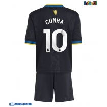 Camisa de Futebol Manchester United Matheus Cunha #10 Equipamento Alternativo Infantil 2025-26 Manga Curta (+ Calças curtas)